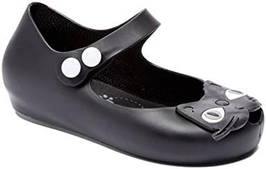 Little Girls Black Kitty Face Snap Closure Mary Jane Flats 7 Toddler