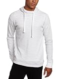 Modern Culture Mens Thermal Hooded Pullover with Printed Stripe