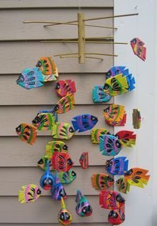 Fish Mobile, Handpainted Windchime Wind Chime