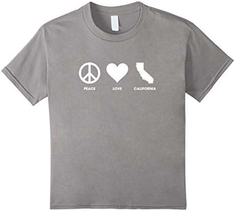 Kids Peace Love California T-shirt - Gift For True Californians 6 Slate