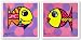 Striped and Dotty Fish Set by Romero Britto 7.5"x7.5" Art Print Poster