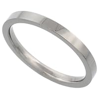 Titanium 2 mm (1/16 in.) Comfort Fit Plain Flat Wedding Band / Thumb Ring (Available in Sizes 5 to12) size 6 1/2