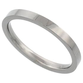 Titanium 2 mm (1/16 in.) Comfort Fit Plain Flat Wedding Band / Thumb Ring (Available in Sizes 5 to12) size 5