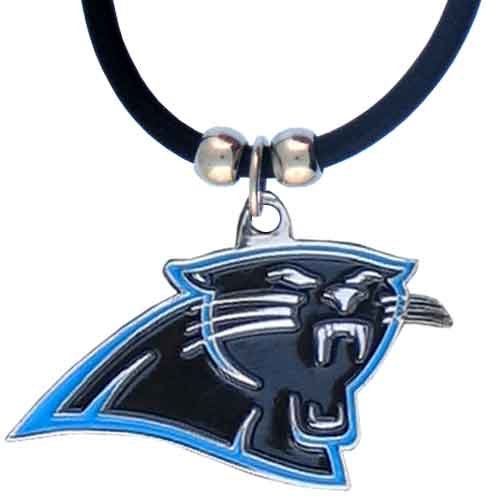 NFL Carolina Panthers Rubber Cord Logo Necklace