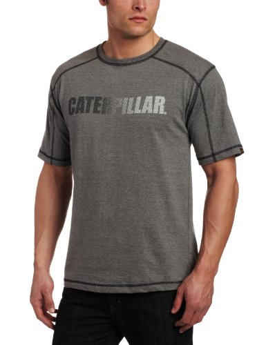Caterpillar Men's Gradient Performance Short Sleeve Tee, Heather Grey, Large