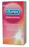 Durex Pleasuremax Kondome – gerippt & genoppt für maximale Stimulation – 12 Stück