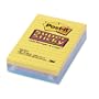3M Super Sticky Post-it(R) Notes, 4in. x 6in., Lined Notes, 90 Sheets Per Pad, Assorted Colors, Pack of 3