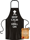 Coole Schürze für Küche oder BBQ: Keep Calm and grill on! ... + Grillurkunde! Kult :)