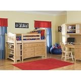 Cottage Low Loft Bed 2 Bookcases