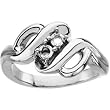 14K White Gold Mother's Ring - 2 Gemstone -- YOU CHOOSE THE COLORS!