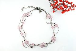 Jackie, Swarovski Crystal Multi-strand Necklace, 17" - Light Amethyst