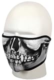 Reversible Black / Skull Half Face Neoprene Motorcycle Face Mask