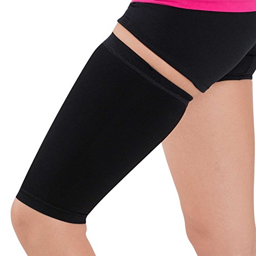 Thigh Compression Sleeve - Hamstring, Quadriceps, Groin Pull and Strains - Running, Basketball, Tennis, Soccer, Sports - Athletic Thigh Support (Single)