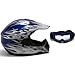 TMS® Adult TMS Blue Flame Dirt Bike ATV Motocross Helmet with Goggles (Large)