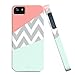 iPhone 5S Case, FEIKESI Protective Case [Scratch-Resistant] Unique Pink & Coral Chevron Pattern Hard Back Cover Snap on Case for Iphone 5/5s (Pink & Chevron)