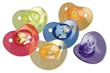 Nûby 5964L - Einschlafsauger Silikon mit Noppen, ab 6 Monate, Saugerform: orthodontic.Mundplatte transparent, 2er Pack, Farbe nicht frei wählbar