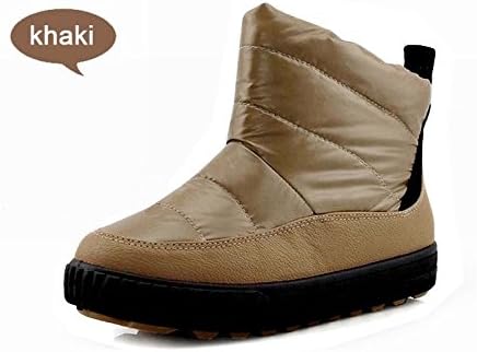 Winter Boots Women Warm Boots Short Ankle Snow Boots Winter Boots Womens Waterproof Warm Shoes. (6.5, khaki)