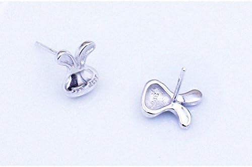 cute uk white women silver earring titanium silver rabbit cc stud earring for girls