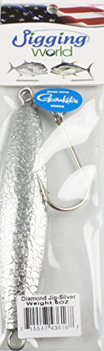 Silver Hammered Diamond Jigs with Gamakatsu Siwash hooks
