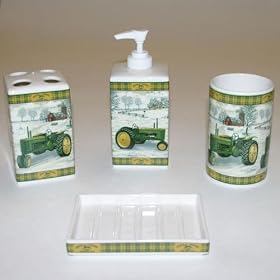 Classic John Deere Tractor Bath Accessories Set