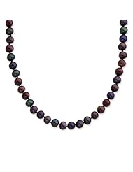 Sterling Silver 6-7mm Black Freshwater Cultured Pearl Necklace