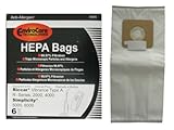 12 Riccar Vibrance Simplicity 5000, 6000 Type a Hepa Bags, Commercial, Canister Vacuum Cleaners, S6-3, S6-12, C13-6, C13H-6, 52-2402-07, R500, R600, R700, R800 R800C, R100, R200, R300, R300C 2000, 4000, 6100, 6370, 6400, 6550, 6570