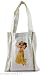 Hula Tote Bag Grocery Shopper Reusable Eco-Friendly White Cotton Canvas Vintage-America-Inspired Hawaiian Dancer Print