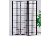 3-Panel Black Wood Shoji Screen / Room Divider