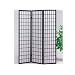 3-Panel Black Wood Shoji Screen / Room Divider