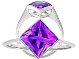 1.75 cts Genuine Amethyst Ring - 14kt White or Yellow Gold LIFETIME WARRANTEE