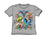  : The Justice League Assemble Youth S/S T-shirt in Athletic Heather by DC Comics
