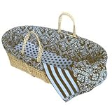 Tadpoles Damask Blue/Brown Moses Basket