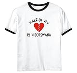 T-Shirt Ringer White  Half Of My Botswana  Country