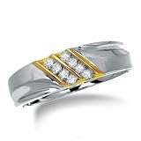 1/7th Carat Two Tone Men's Wedding Band