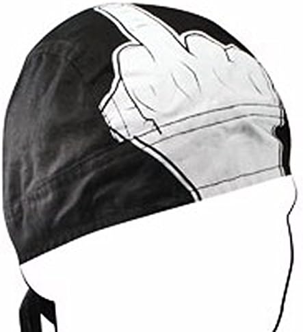 Buy Caps and Hats Middle Finger The Bird Skull Cap Doo Rag Mens One Size Black