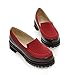 Charm Foot Fashion Womens Platform Mid Heel Loafers Shoes