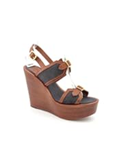 Shoes: Tory Burch Florian Womens Size 9 Blue Textile Wedge Sandals Shoes - Tory Burch