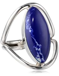 Sterling Silver Marquise-Shaped Sodalite Inlay Ring