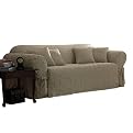 Champagne Scroll Damask Sofa Slipcover