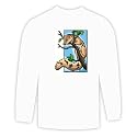 Long Sleeve T-shirt with tree, squirrel, rodent, branch, tail Small White