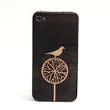 "Treebird" Black Cherry - Real Wood Cover for iPhone 4 (ATT/Verizon)