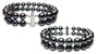 7.5x8mm Rosy Black Double Strand Freshwater Cultured Pearl Bracelet - 7 inches