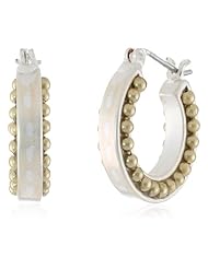 NINE WEST VINTAGE AMERICA "Calico Duo" Two-Tone Small Click It Hoop Earrings