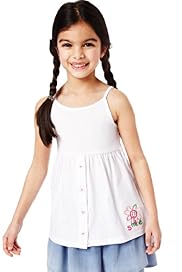 Pure Cotton Ribbed & Buttoned Vest Top