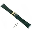 Long Watch Band Lizard Grain Black Geniune Leather 18mm