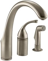 Hot Sale KOHLER K-10430-BV Forte Single Control Remote Valve Kitchen Sink Faucet with Sidespray and Lever Handle, Vibrant Brushed Bronze