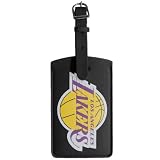 NBA Los Angeles Lakers Black Leatherette Printed Logo Bag Tag