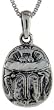Sterling Silver Egyptian Scarab Pendant, 3/4 in. (19mm) long