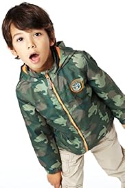 Funnel Neck Hooded Camouflage Jacket with Shower Resistant