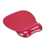 Clear Colors Mouse Pad with Gel Wrist Rest, 7-5/16x9-1/4x1, Clear Red CEB31525